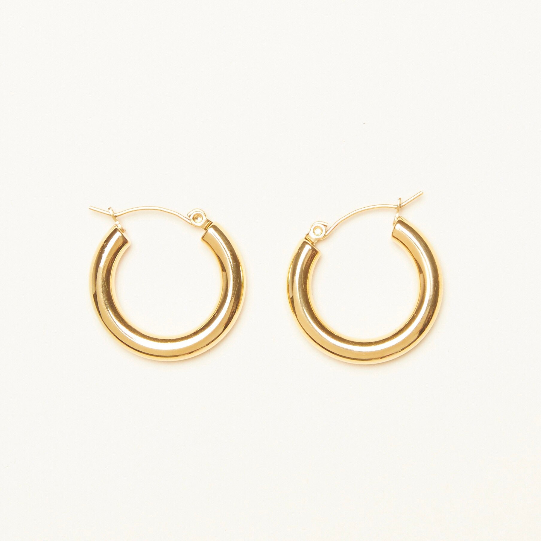 Mini orecchini a cerchio minimalisti placcati in oro 18 carati, cerchi grossi, gioielli da donna (due colori) - Italia