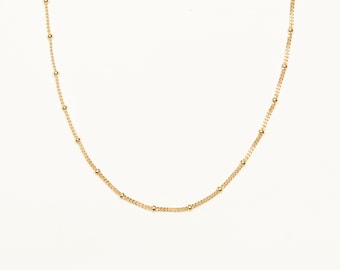 18K vergulde bobbelketting choker minimalistische damessieraden