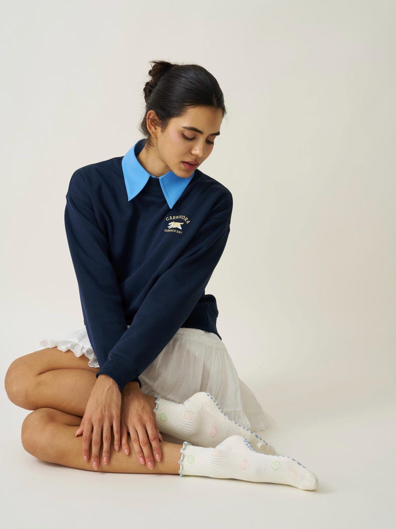 Smiley Face Grip Socks: Effortless Club Ruffle Trim Pilates Socks image 6