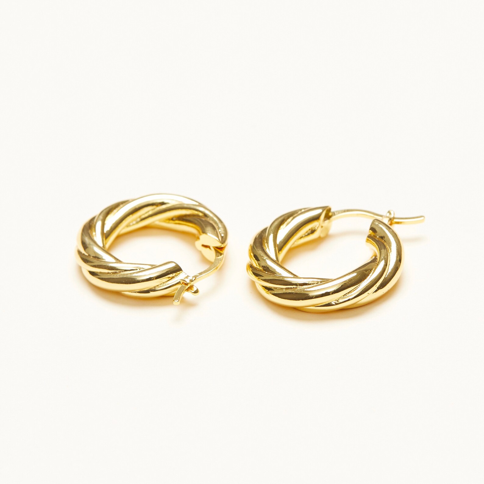 Miriad Hoops- Brushed 18K Gold Plated main image 1