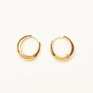 18K Gold Plated Mini Minimalist Hoop Earrings, Chunky Hoops, Women Jewelry (Two colors)