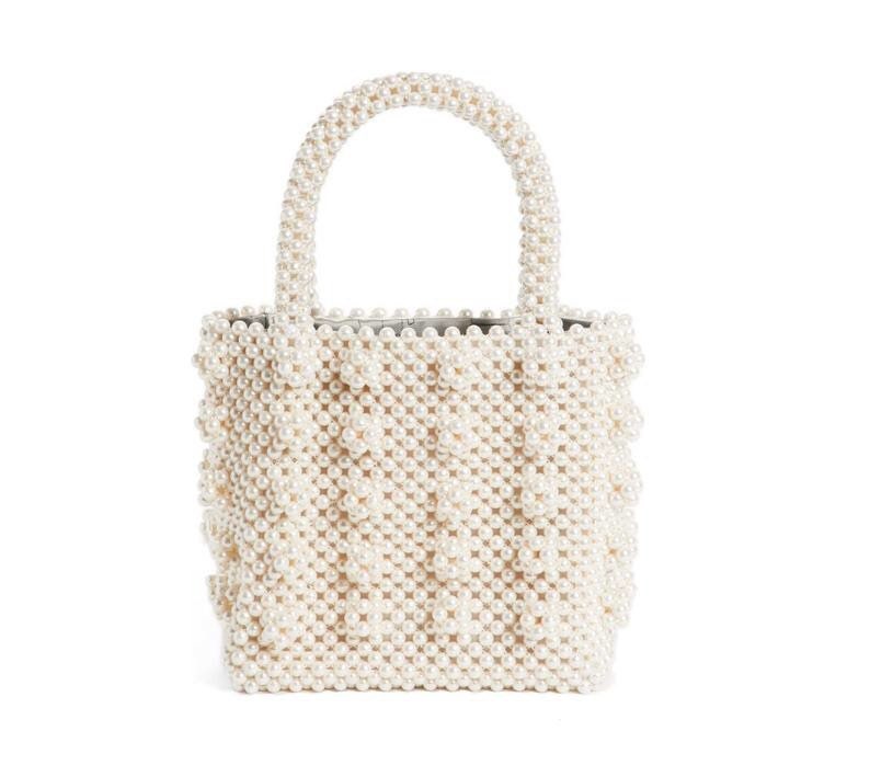 Women Retro Faux Pearl Embellished Beaded Box Bag Handmade | Etsy