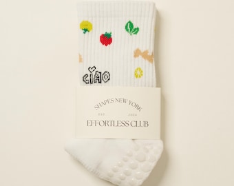 Calcetines antideslizantes con diseño italiano: calcetines Effortless Club para pilates, barra y yoga