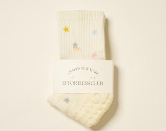 Chaussettes Pilates Star Crew : Chaussettes De Yoga Barre Antidérapantes Sans Effort