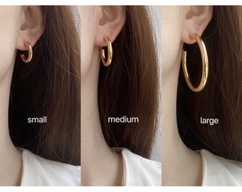 The Ultimate Everyday Gold Plated Classic Hoops, Hoop Earrings, Instagram Minimalist Style (3 Styles)