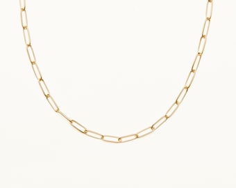 18K vergulde paperclip vet ketting gekoppelde ketting choker (twee stijlen) dames sieraden minimalistisch