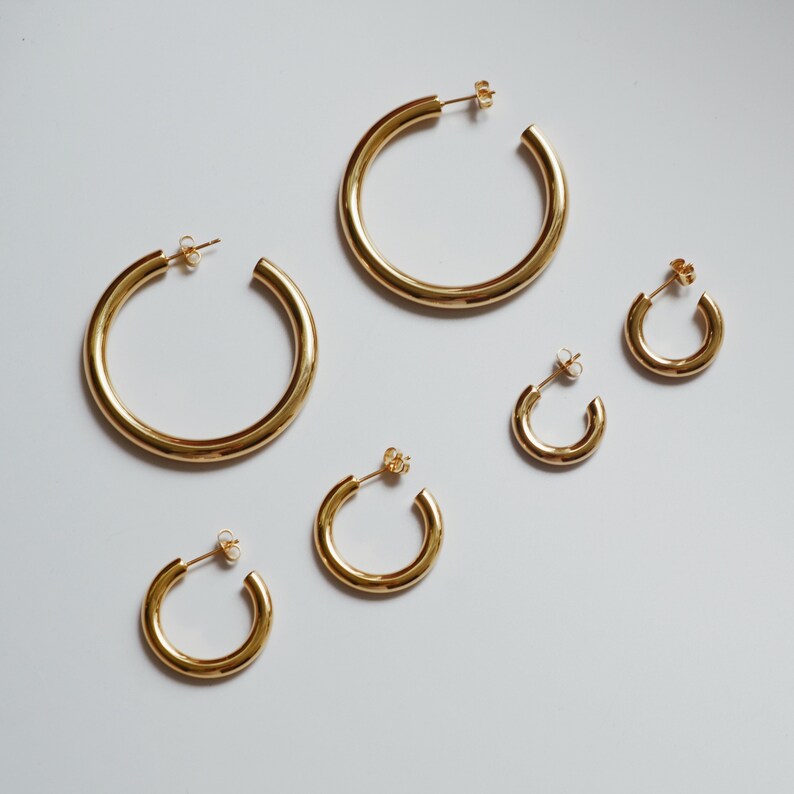 The Ultimate Everyday Gold Plated Classic Hoops Hoop Etsy