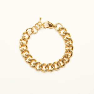 18K Vergoldetes Titan Dickes Panzerkettenarmband, klobige Kettenarmband Minimalist Frauen Schmuck