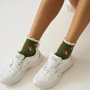 Mushroom Forest Pilates Socks: Effortless Club Grip Sock, Barre Yoga Fitness image 8