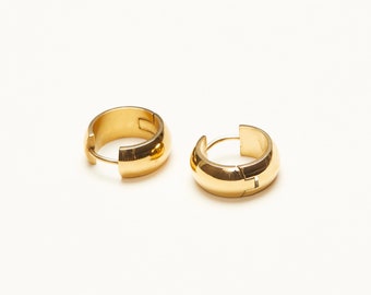 18K Gold Plated Titanium Dainty Mini Hoop Earrings, Simple Minimalist Hoops, Women Jewelry, Must-have Hoops