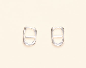 Orecchini a cerchio a catena in argento sterling 925, gioielli minimalisti da donna