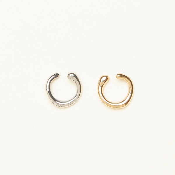 Minimalist Gold Plated Huggie Hoop Ear Cuffs Women Jewelry (Gold / Silver)