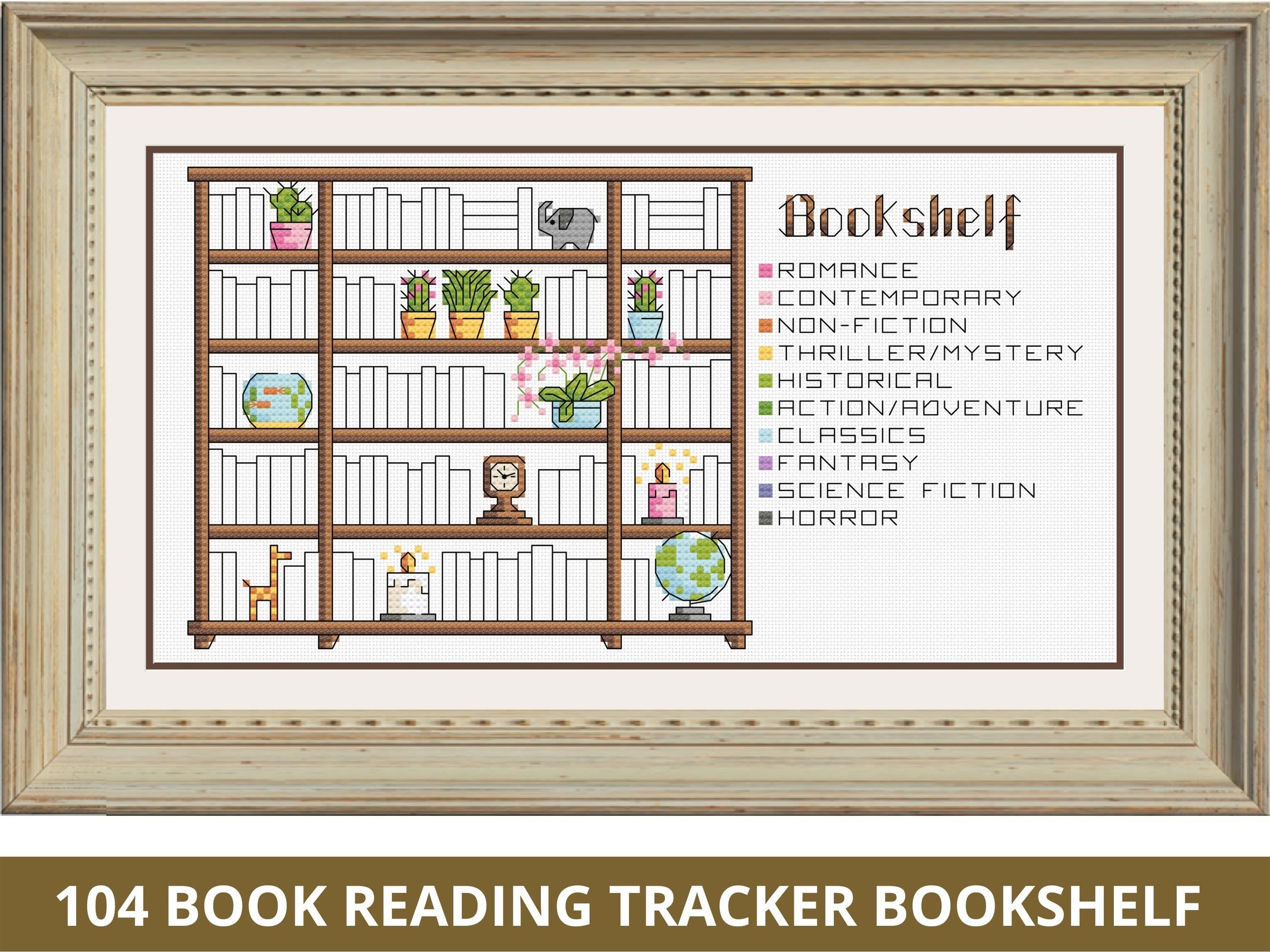 Bookshelf Cross Stitch Pattern Books Cross Stitch Chart Counted