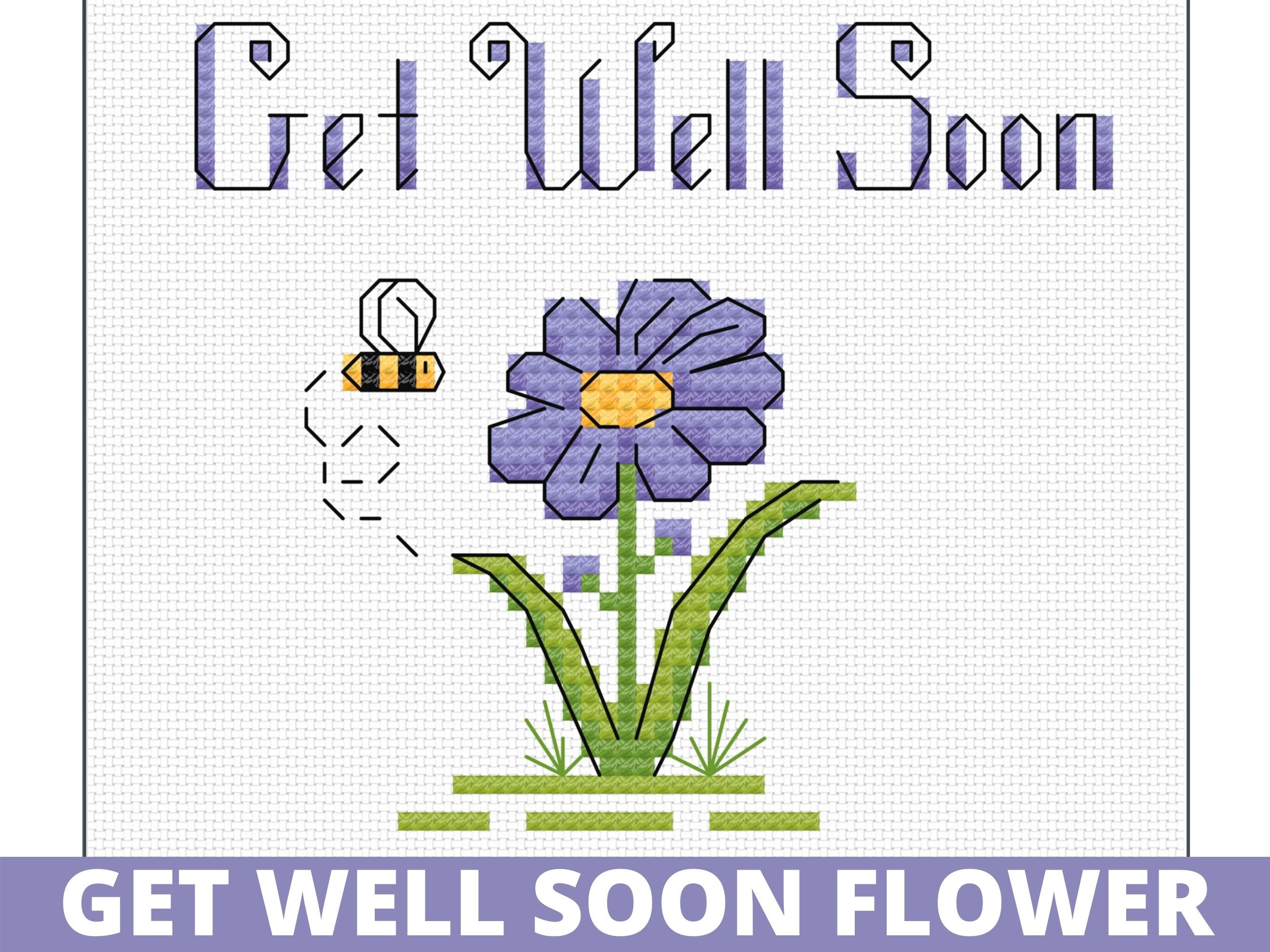 Get Well Soon Bear Embroidery Design