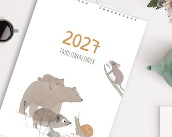 Familienkalender 2027 DIN A3, Recyclingpapier, Klimaneutral, Familienplaner, Jahreskalender, Wandkalender