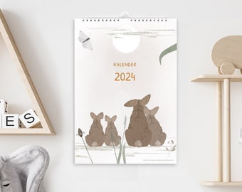 Kalender 2024, DIN A4, Jahreskalender, Wandkalender A4