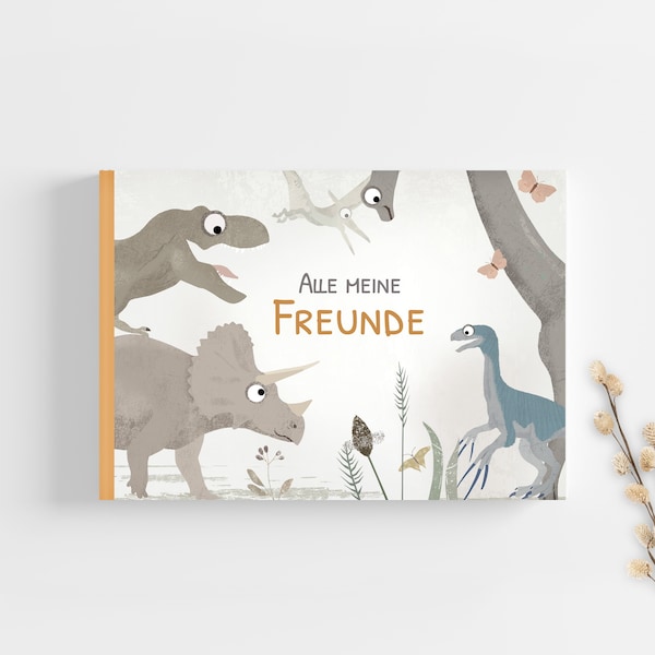 Freundebuch Saurier Kindergarten und Grundschule, Kindergartenalbum, Freundschaftsbuch, Schulfreundebuch, 1-10 Jahre