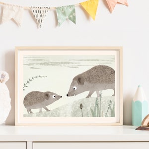 Cartel erizo, cartel A4, ilustraciones, cartel de animales