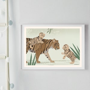 Cartel tigre, cartel A4, ilustraciones, cartel de animales, cumpleaños, cumpleaños infantil