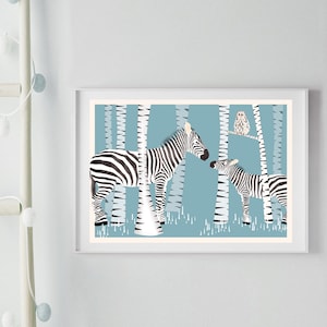 PosterCebras, poster A4, ilustraciones, poster de animales, cumpleaños, cumpleaños infantil