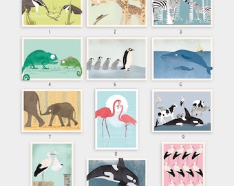 8 cartões postais à sua escolha, conjunto de cartões de animais, conjunto de cartões postais, cartões, ilustrações, animais, crianças animais, aniversário, aniversário infantil