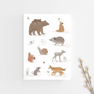 Sticker sheet forest animals, DIN A5, vinyl stickers, stickers, animal stickers image 1