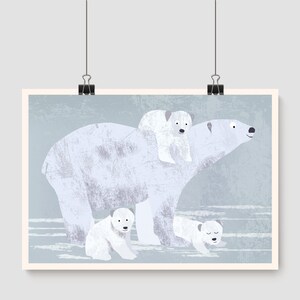 Cartel oso polar, cartel A4, ilustraciones, cartel de animales, cumpleaños, cumpleaños infantil