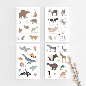 Stickerbogen Set Tiere Stickerset Aufkleber Vinyl