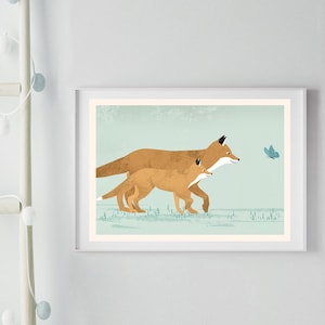 Cartel zorros, cartel A4, ilustraciones, carteles de animales, cumpleaños, cumpleaños infantil