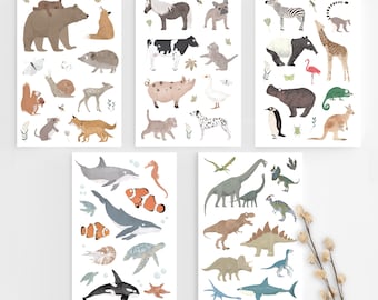 Tatouages enfants animaux, tatouages temporaires, vegan