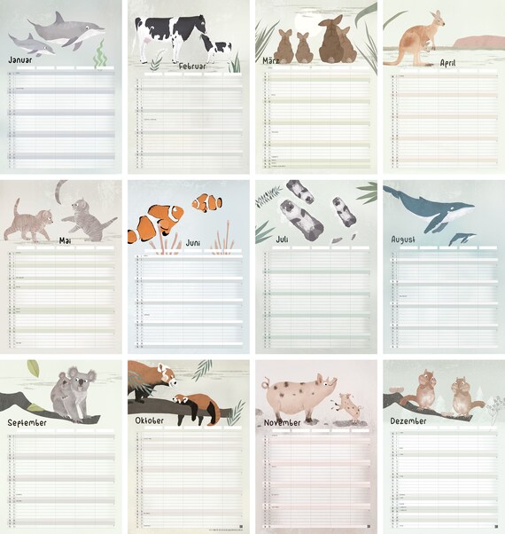 Family Calendar 2024 DIN A3, Recycled Paper, Climate Neutral