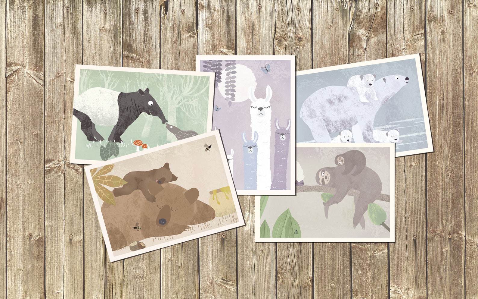 Karte Eisbär Grußkarte Vintage retro Postkarte | Etsy