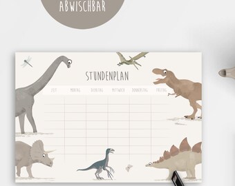 Calendrier dinosaure magnétique, réutilisable, en option avec stylo assorti