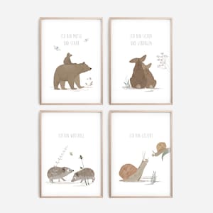 Affirmationsposter Set, Tierposter, Poster Kinderzimmer, Illustrationen, Tierposter, Poster Set