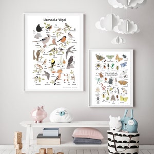 Bird Poster, ABC Poster Birds, Poster Bar, DIN A3 & DIN A2, Animal Alphabet, Bird Alphabet, Learning Poster, Children's Room Alphabet image 6