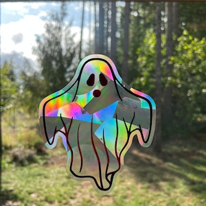Spooky Ghost Halloween Fall Suncatcher Window Cling Home Decor Anti Collision