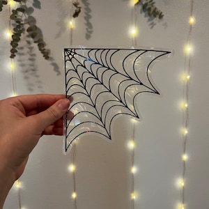Halloween Spider Web Sun Catcher: Rainbow Window Cling, Bird Deterrent