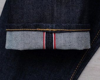 Selvedge denim/ Selvedge Jeans/Mens jeans/ Pants for men/ Mens clothing/ Sustainable mens wear/ Mens pants/ Fitted jeans/ Mens wear