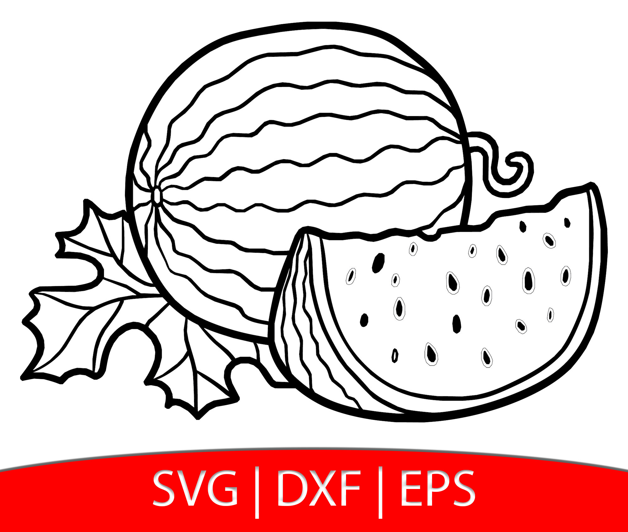 Watermelon Outline SVG