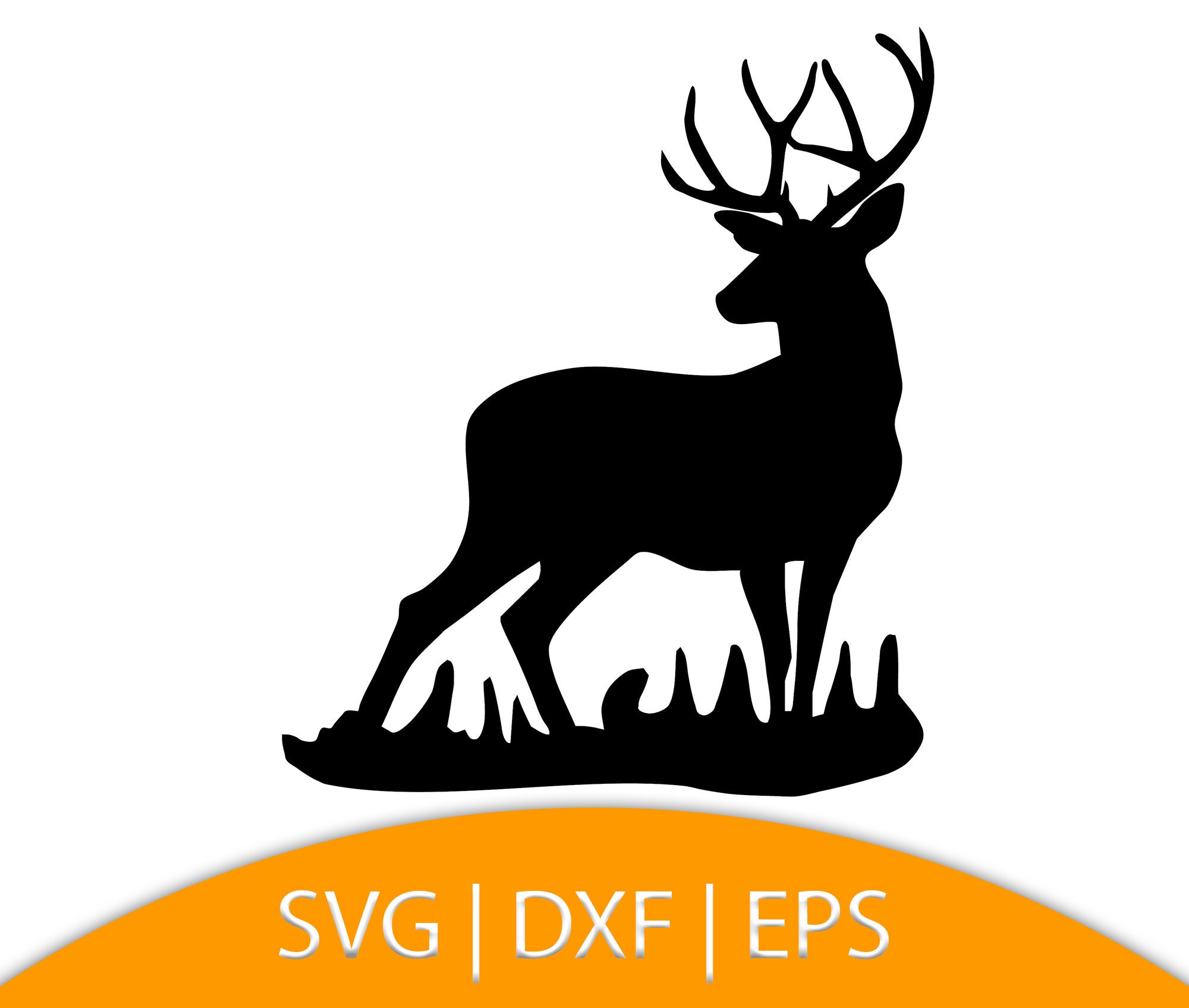WD-3 Deer Head Clipart Deer Head Silhouette Cut File Elk Head File Svg Jp.....