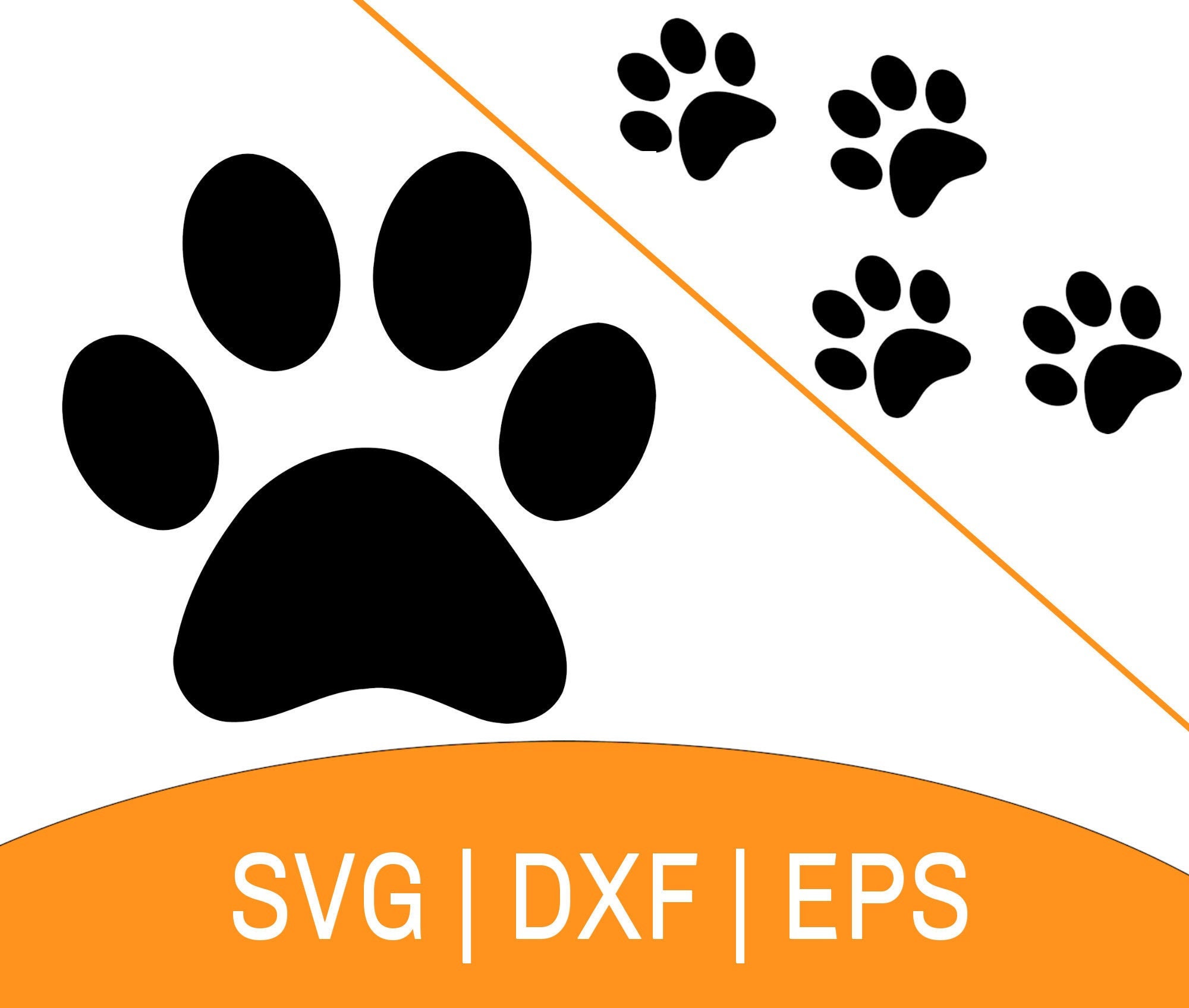 Download Paw Print Svg File For Cricut Paw Print Vector File Download Etsy