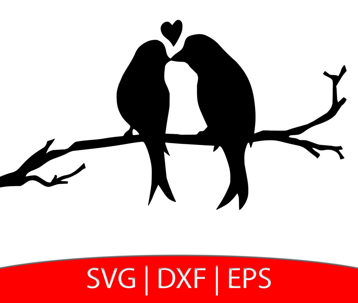 Birds in Love Birds SVG Lovebirds dxf Love Forever Bird | Etsy