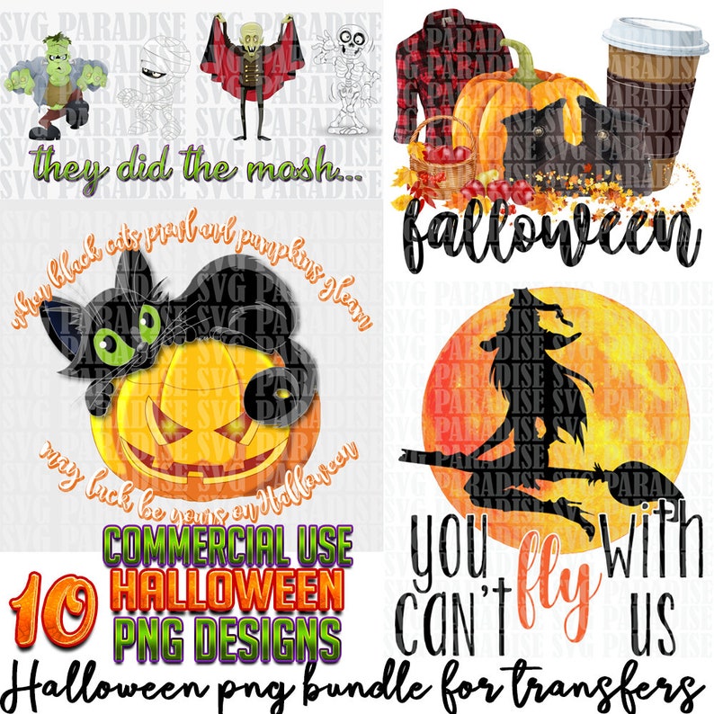 Download Halloween Sublimation Designs Instant Download Png Files For Halloween Transfers Commercial License No Svg Halloween Bundle 1 Clip Art Art Collectibles