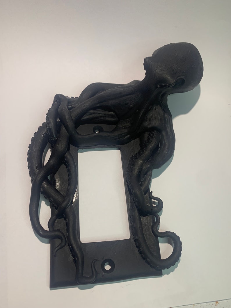 Octopus Lichtschalterplatte Black Rocker