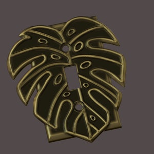 Monstera leaf light switch plate