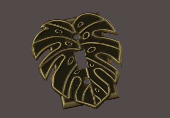 Monstera leaf light switch plate