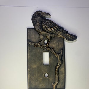 Gothic Raven light switch plate