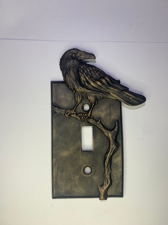 Gothic Raven light switch plate