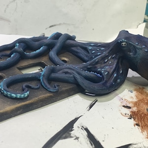 Octopus Lichtschalterplatte realistic blue