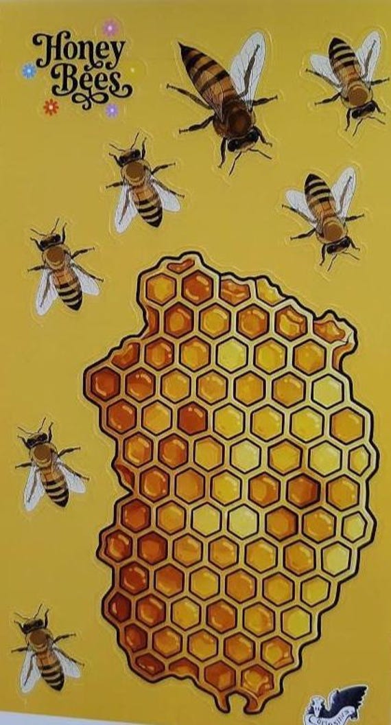 Honey bee sticker sheet